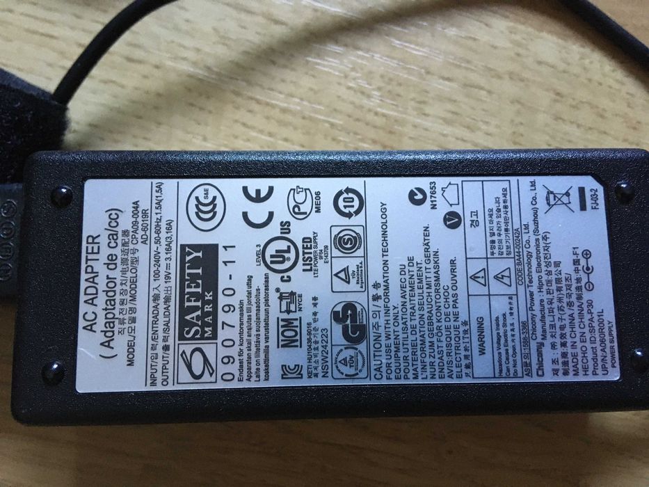 incarcator Laptop Samsung 19v 3,16A ORIGINAL mufa 1,1x3mm AD-9019S