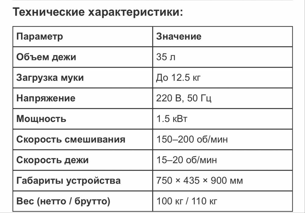 Тестомес спиральный 30 литров