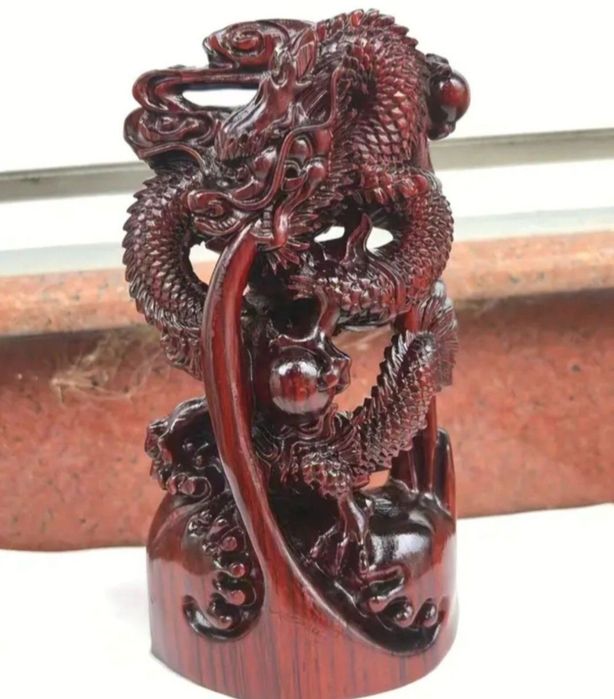 Statuieta dragon in lemn de trandafir