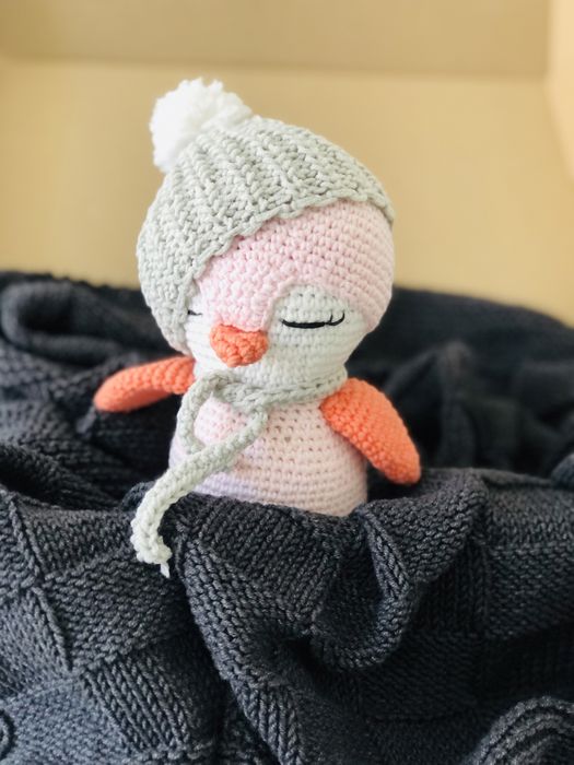 Ръчно плетени дрънкалки, клипс за биберон, зайки