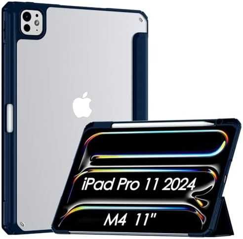 Нов Смарт калъф за iPad Pro 11 M4 2024, тънък дизайн, триъгълна стойка