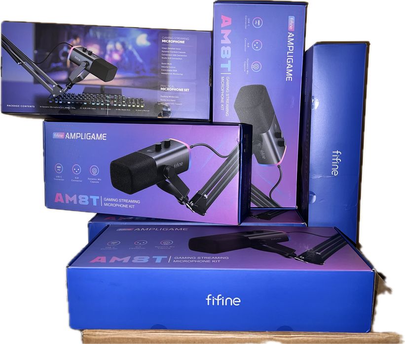 Microfon Profesional FIFINE AM8T, Gaming, XLR, RGB , RESIGILAT: Oferim factura + Garantie
