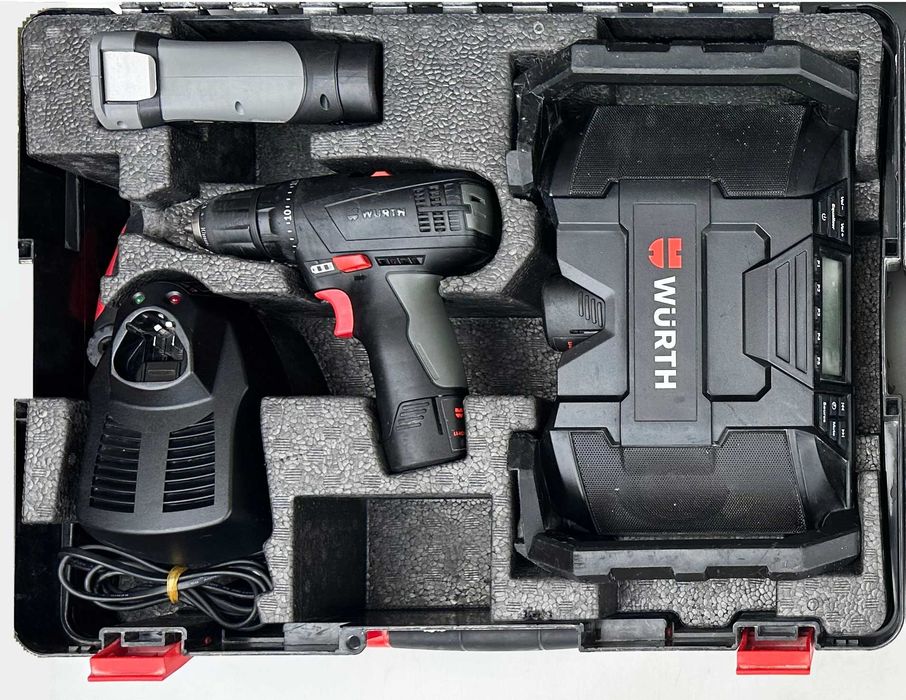 Wurth акумулаторен сет  винтоверт, фенер, радио, зеге, циркуляр 10.8V