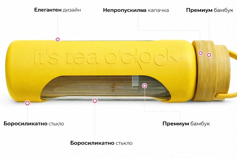 Бутилка за чай с инфузер THE GREEN BEAR – 500 мл