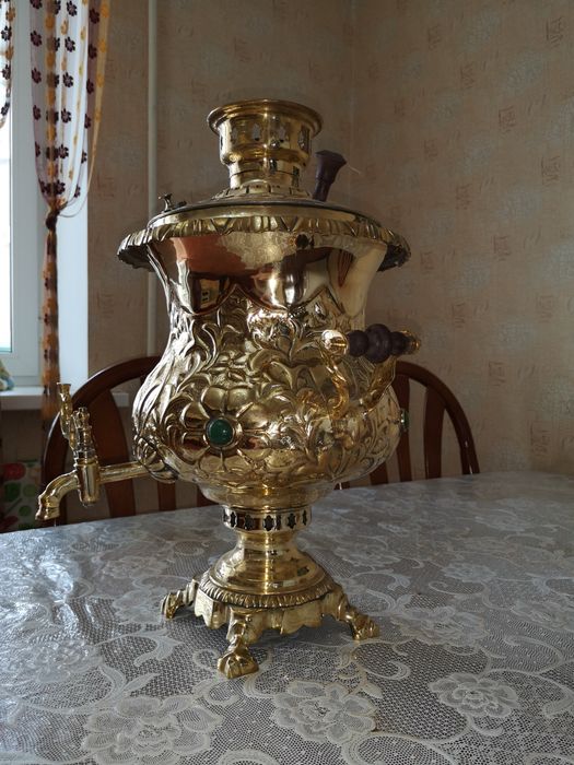 Самовар латунь толстостенный старинный