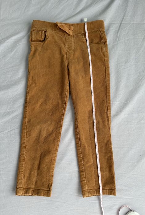 Set pantaloni catifea reiata si camasa flanel carouri, 110 cm, 4-5 ani