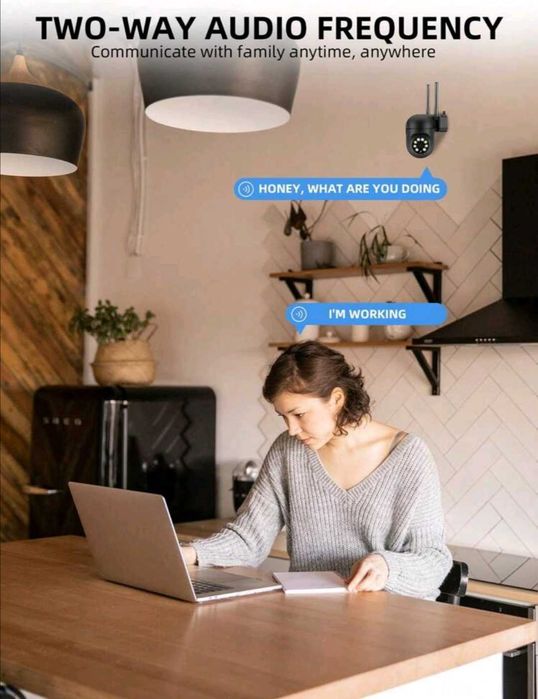 Черна HD камера за наблюдение 5 MP 360