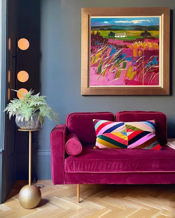 NOU Canapea sezlong MIRAMAS, catifea, bordo