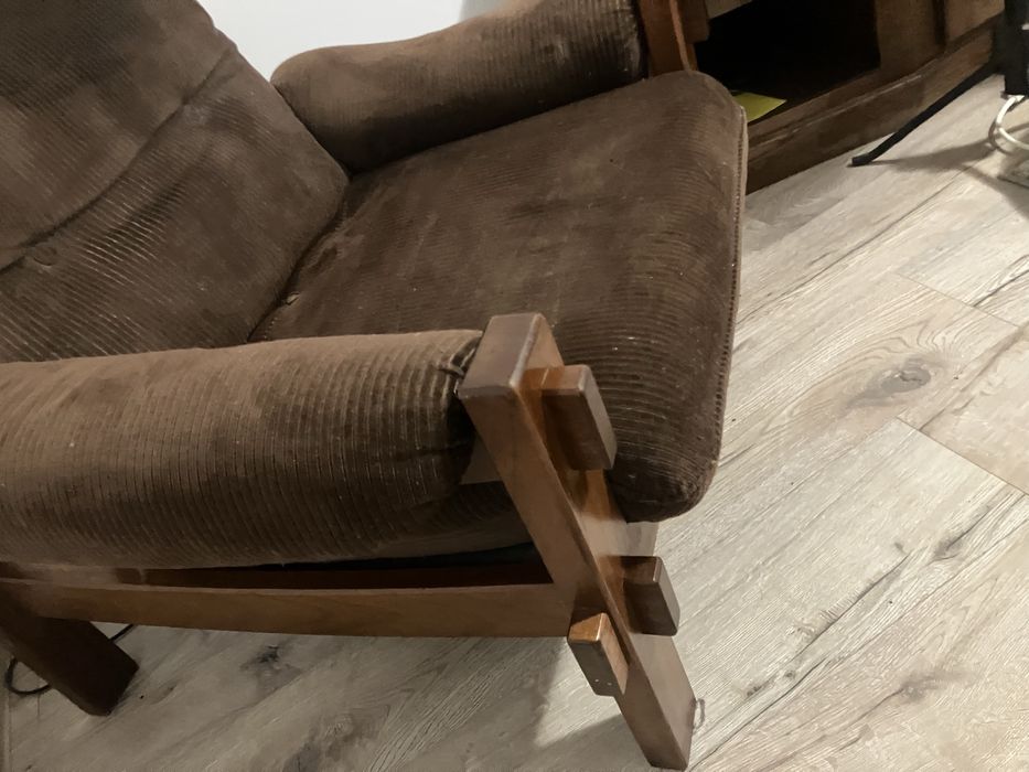 Fotoliu lemn tapitat