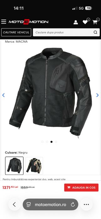 Geaca moto Macna Olsan piele cu textil de vara M