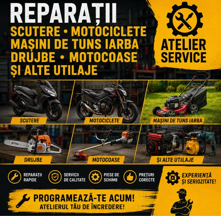 Reparati scutere, motocoae ,drujbe