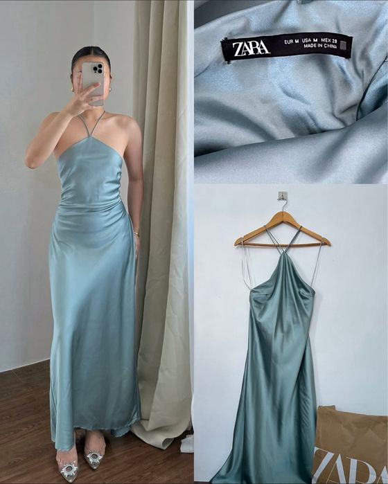 Rochie lungă satinata -Zara