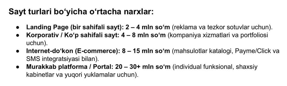 Õzingizning shaxsiy SAYTINGIZNI yarating!