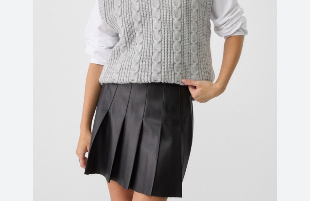 Кожена пола stradivarius