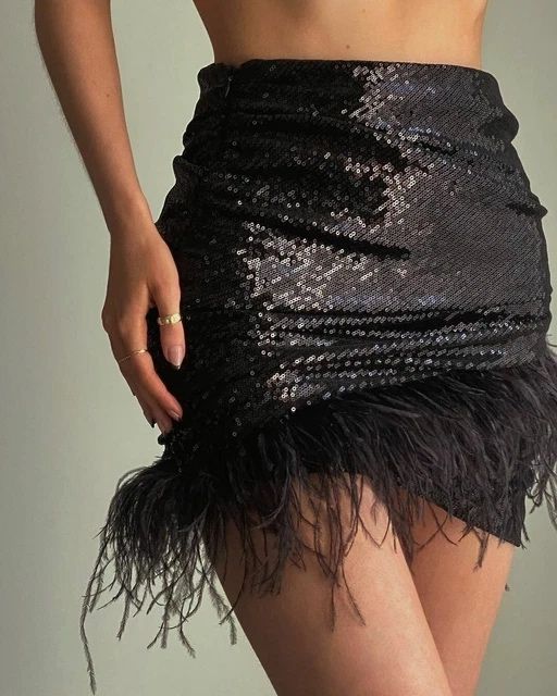 Комплект с пайети и пера ZARA