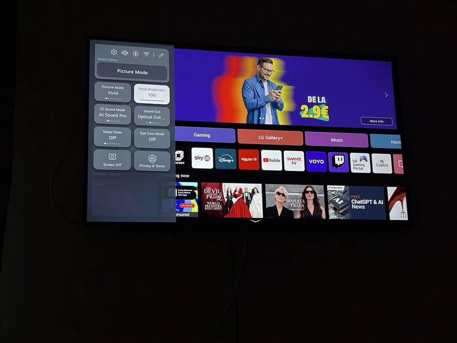 Smart TV LG UHD 4K de 55" (Seria UA74)  + suport de perete – Imagini Superbe, Experiență Completă