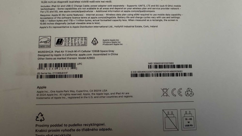 Apple iPad 11, 128GB, Wi-Fi, Space Gray с гаранция