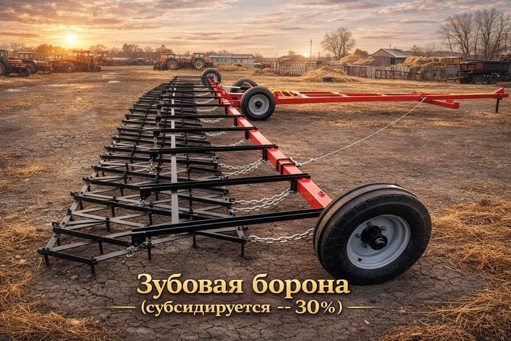 Борона зубовая одна.след, двух.след, субсидии30%