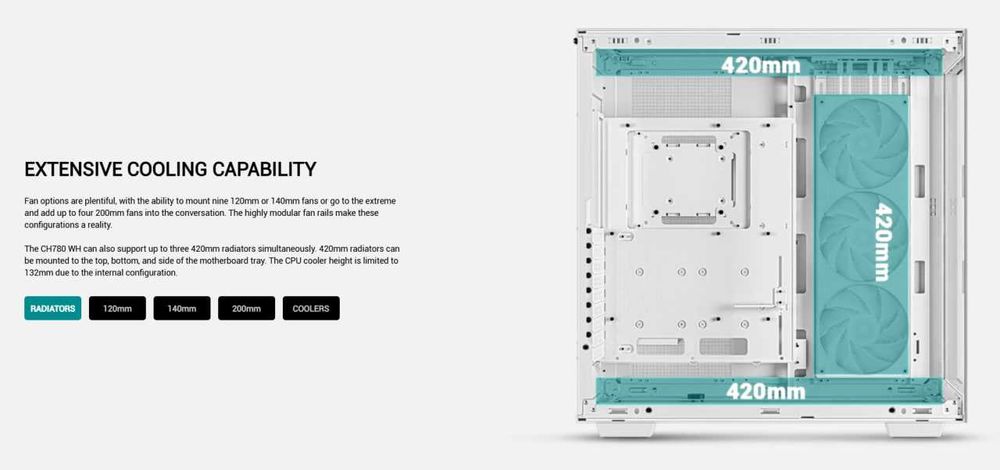 Кейс Deepcool CH780 ARGB White