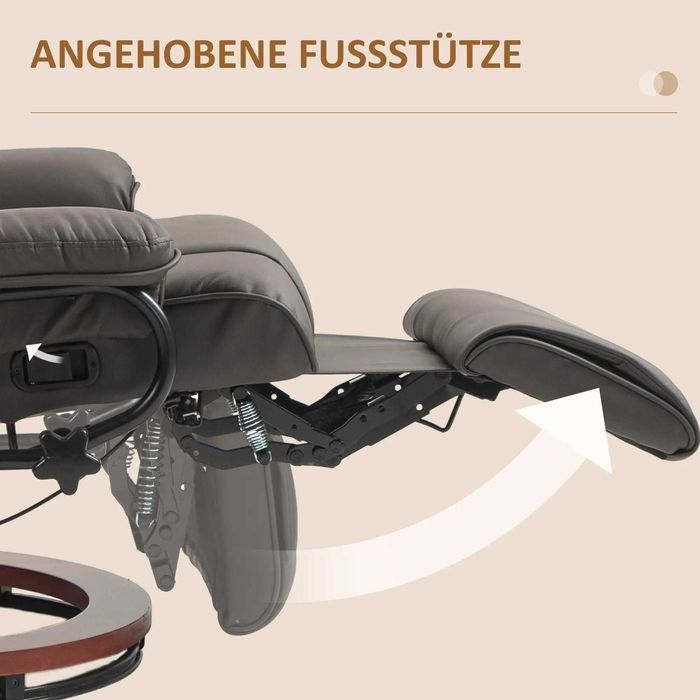 HOMCOM Фотьойл с въртяща се функция