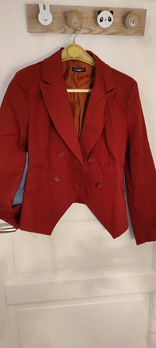 Sacou cărămiziu, cambrat pe talie, marime L, 97% bumbac