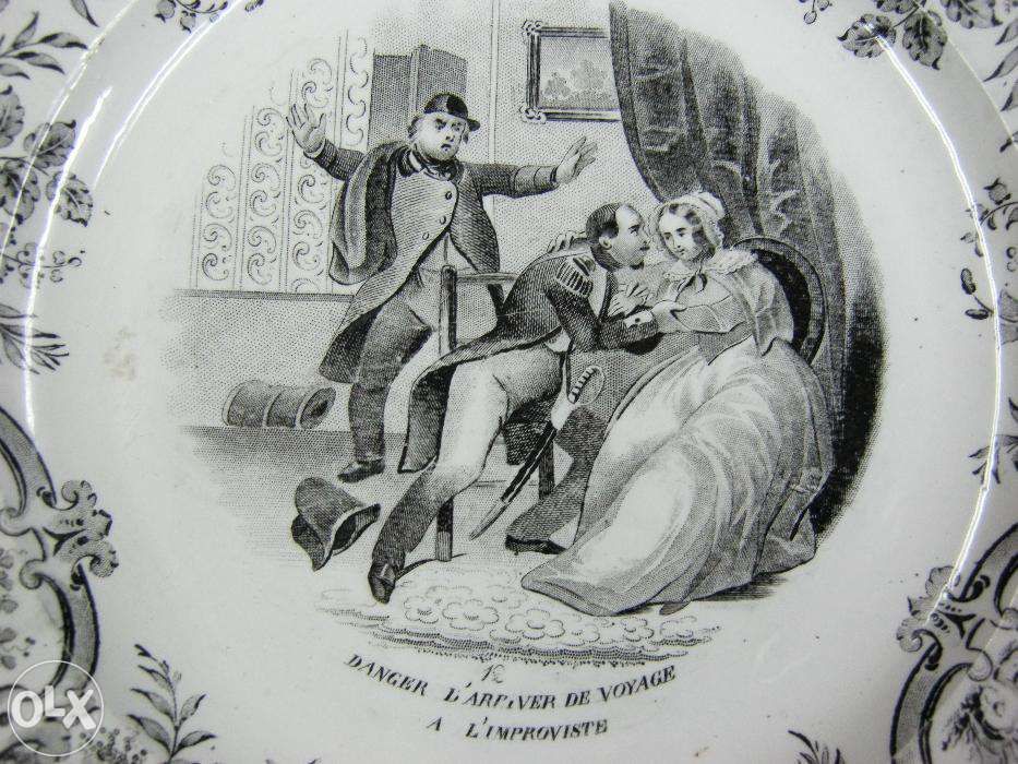 Farfurie veche,cca1840.Portelan MONTEREAU!