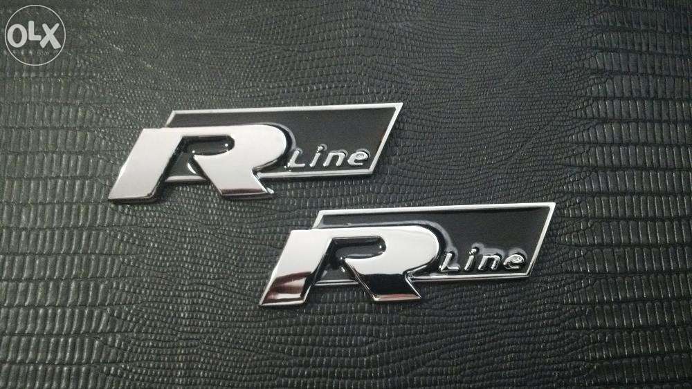 Emblema VW R-line passat/golf/jetta/tiguan metal crom/negru