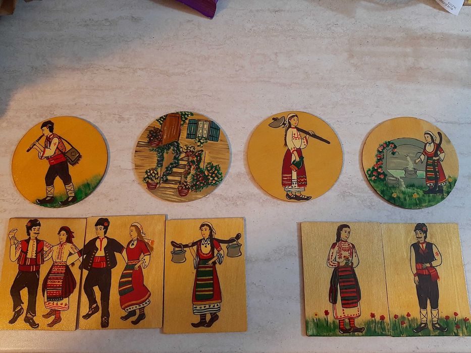 Подложки за чаши, ръчно изработени. Народни мотиви!