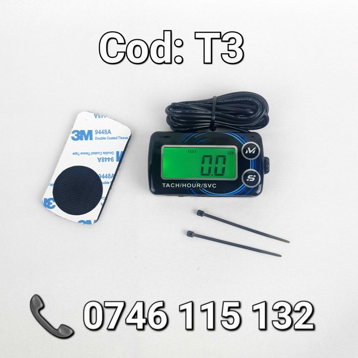 Tahometru–Turometru LCD–Universal–Motocicleta ATV Scuter Motocultor–T3