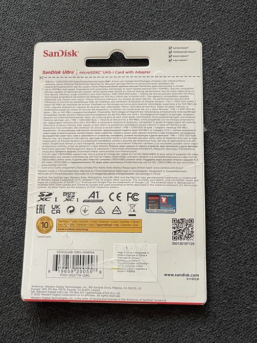 SanDisk Ultra 128GB microSDXC+адаптер-нова,разпечатана