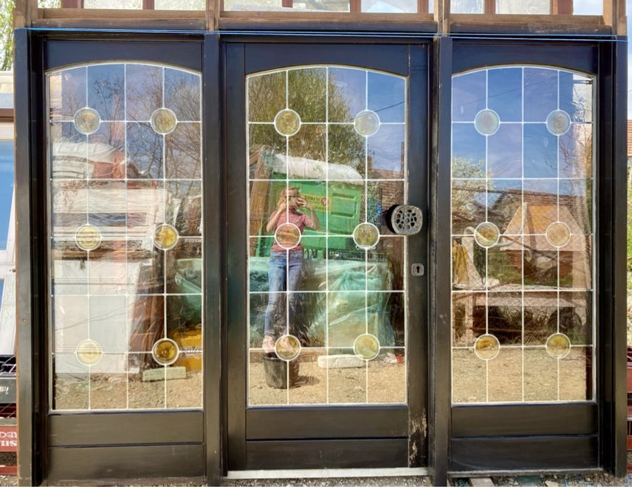 USA CASA LEMN GERMANIA intrare termopan vitraliu H 221 xL 289 GARANTIE