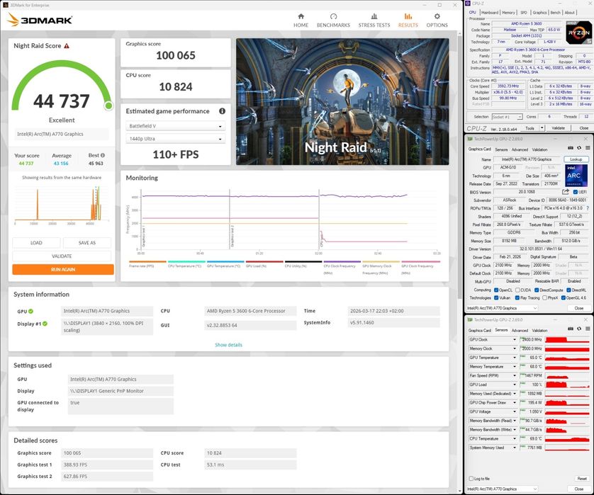 Placa video Intel arc A770 8gb