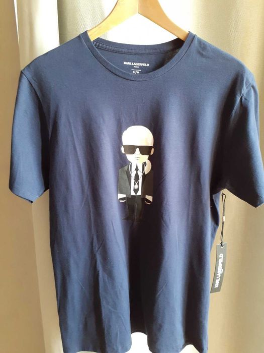 Tshirt, маркова тениска Karl Lagerfeld, picture blue