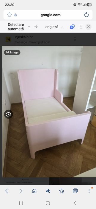 Pat extensibil IKEA BUSUNGE + saltea – stare foarte bună
