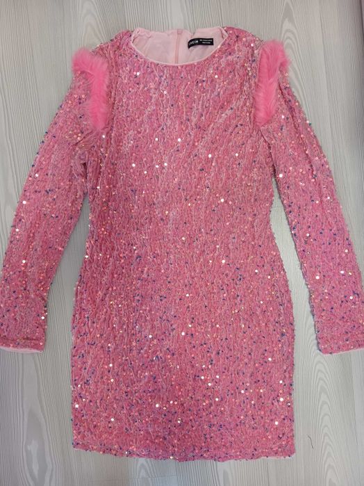 Розова Рокля с паети мама и дете