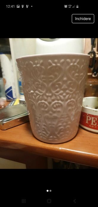 3 suporturi ghivece flori din  portelan