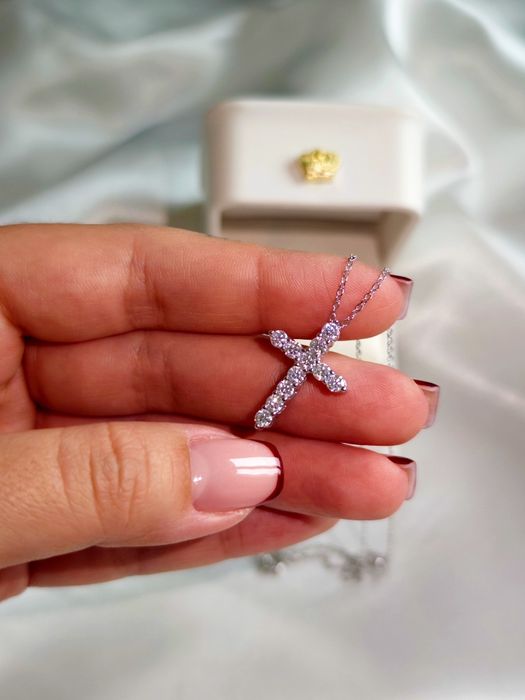 Pandantiv Moissanite 0.1ct x 11 tip diamant de 3mm - lantisor 925