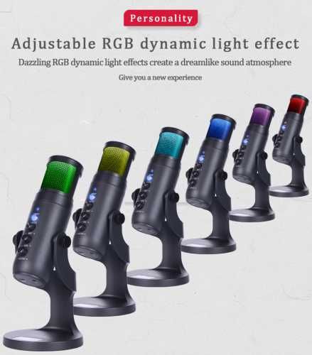 Профессиональный настольный микрофон Jmary MC PW9 RGB