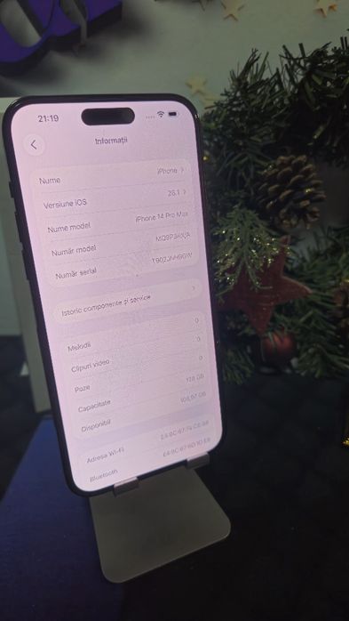 iPhone 14 PRO MAX 5G 128GB Baterie Originală:75%.Preṭ fix!