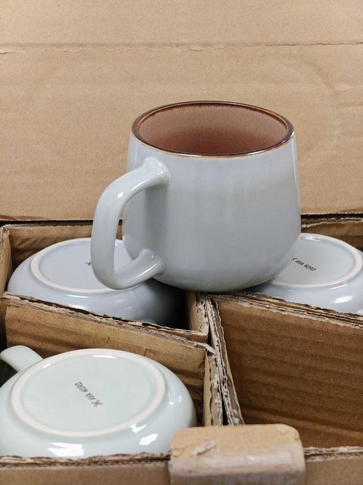 Set 4 căni ceramică premium Ava Nord – Noi în cutie, 340 ml