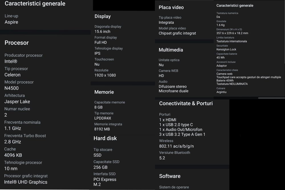 Laptop Acer Aspire Lite  sigilat