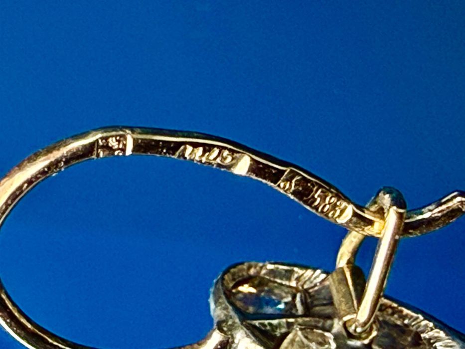 Серьги старинные с алмазами