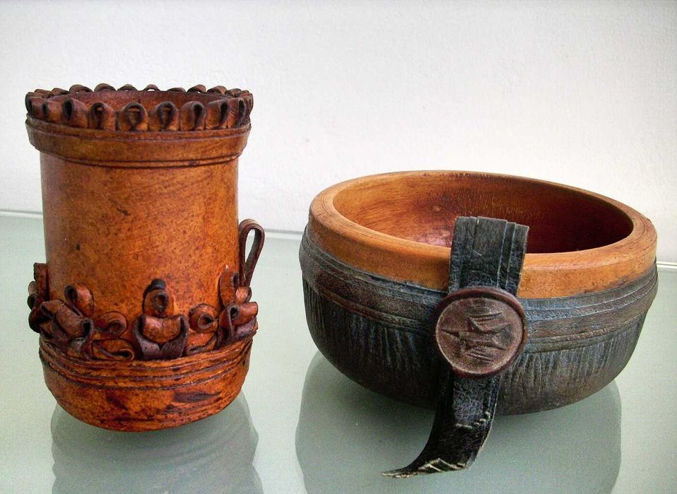 Моливник и гаванка ест.кожа комплект