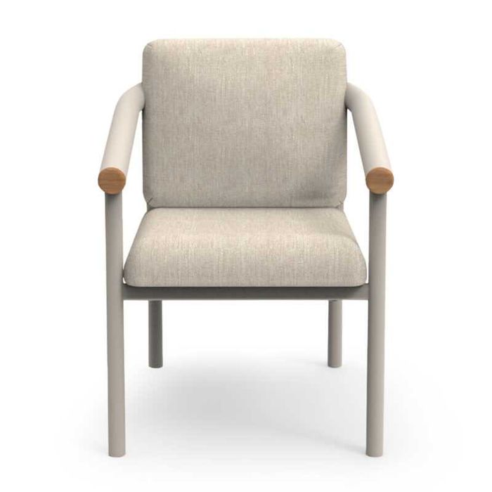 Трапезен стол, EUTOPIA, Кремав, Сив, Бежов, Текстил, 62х66х78см.