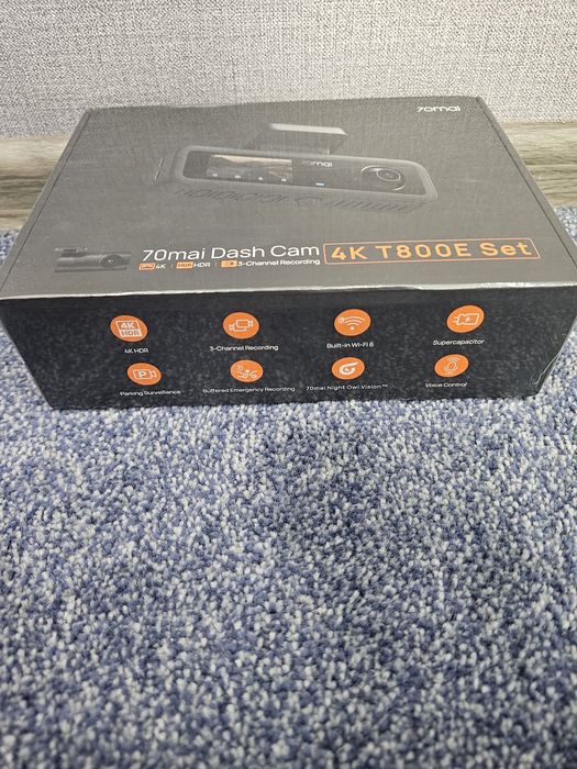 Новинка! 70mai T800E 4k видеорегистратор с 3 камерами+карта пямяти 64g