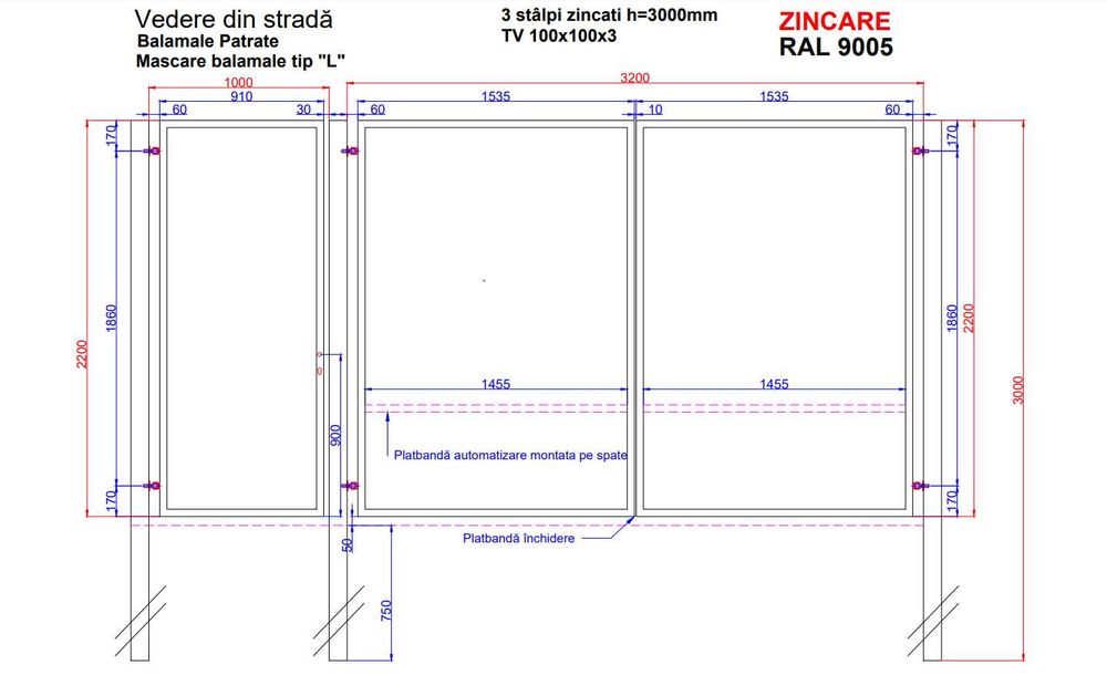 Poarta otel zincat marca Todome facuta la comanda, noua(in ambalaj)