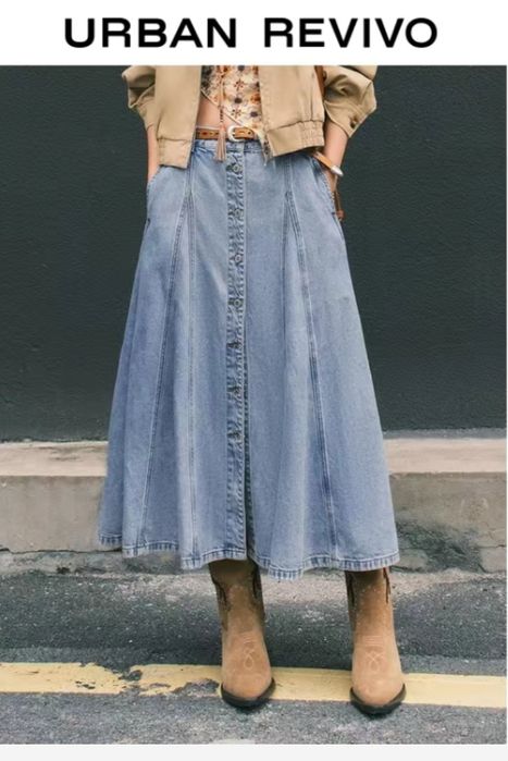 Брендовая джинсовая юбка URBAN REVIVO