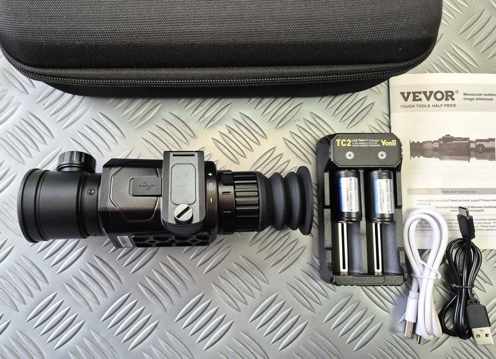 Термо монокъл VEVOR HT-C18, <40 mK, OLED дисплей  За нощно наблюдение, лов, инспекции и технически проверки