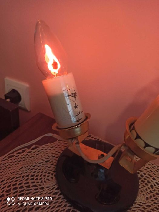 Стара руска настолна лампа Пламък, нощна лампа
