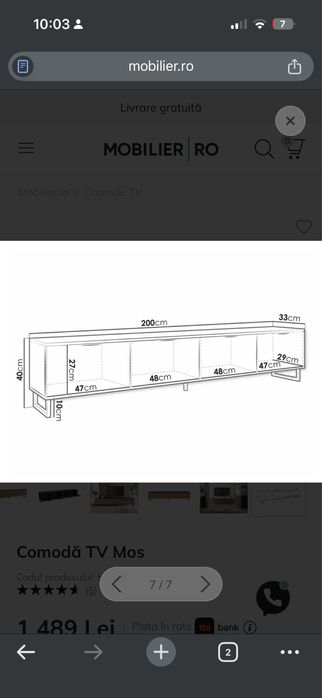 Vand comoda tv living